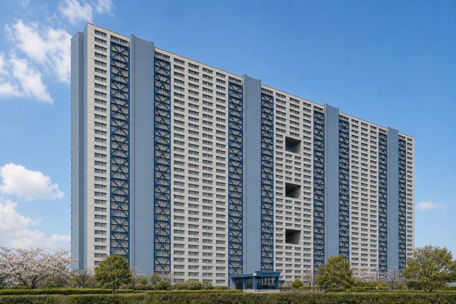 日本住宅公団芦屋浜団地9-2住棟の外観イメージ