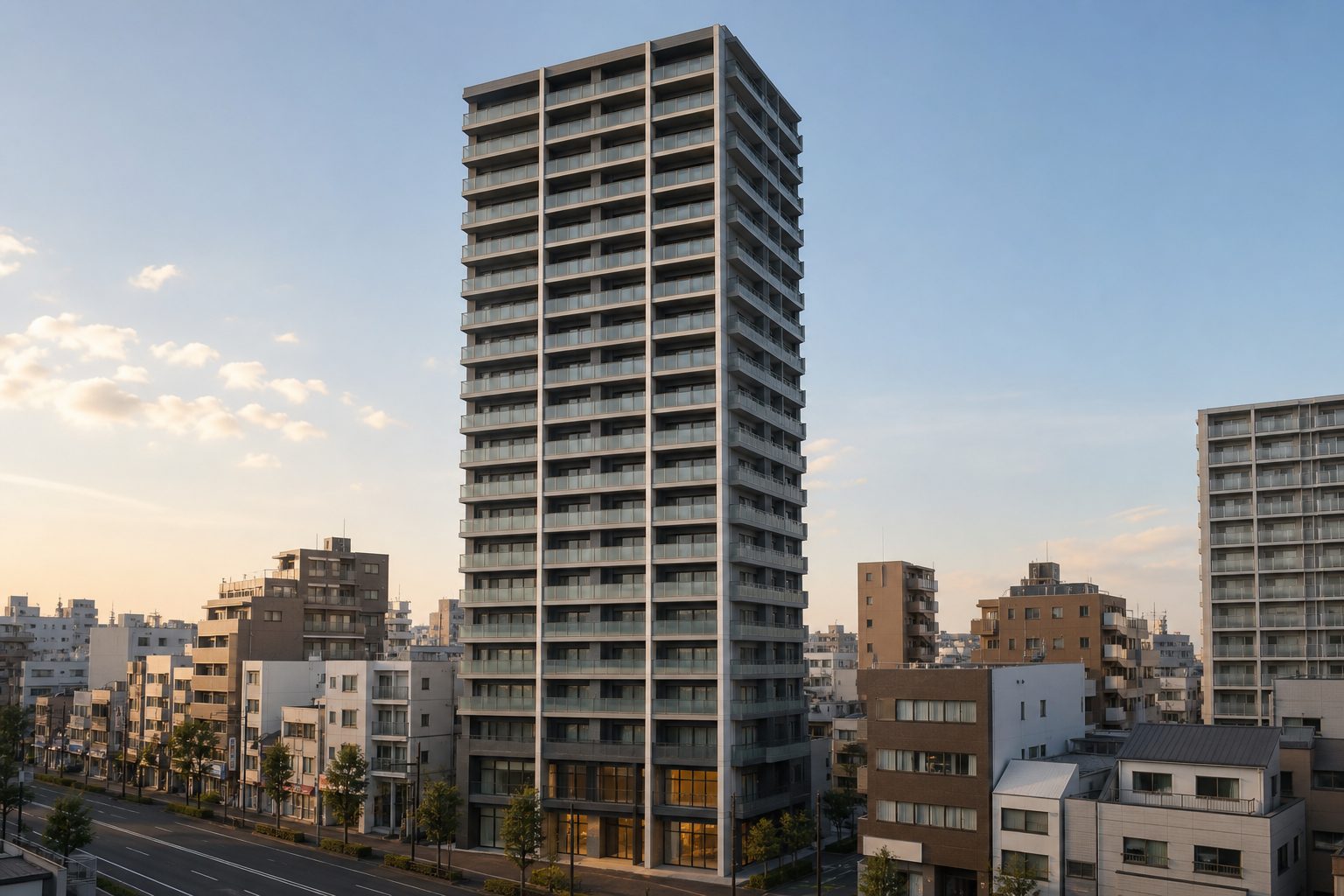 シティタワー駒沢大学ステーションコート タワー棟をイメージした外観