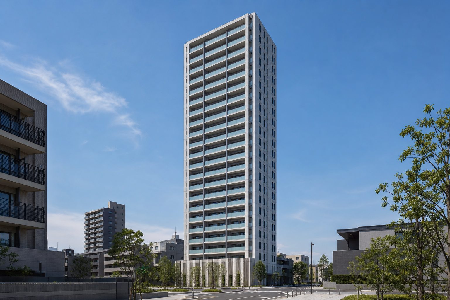 クレヴィアタワー御堂筋本町をイメージした外観