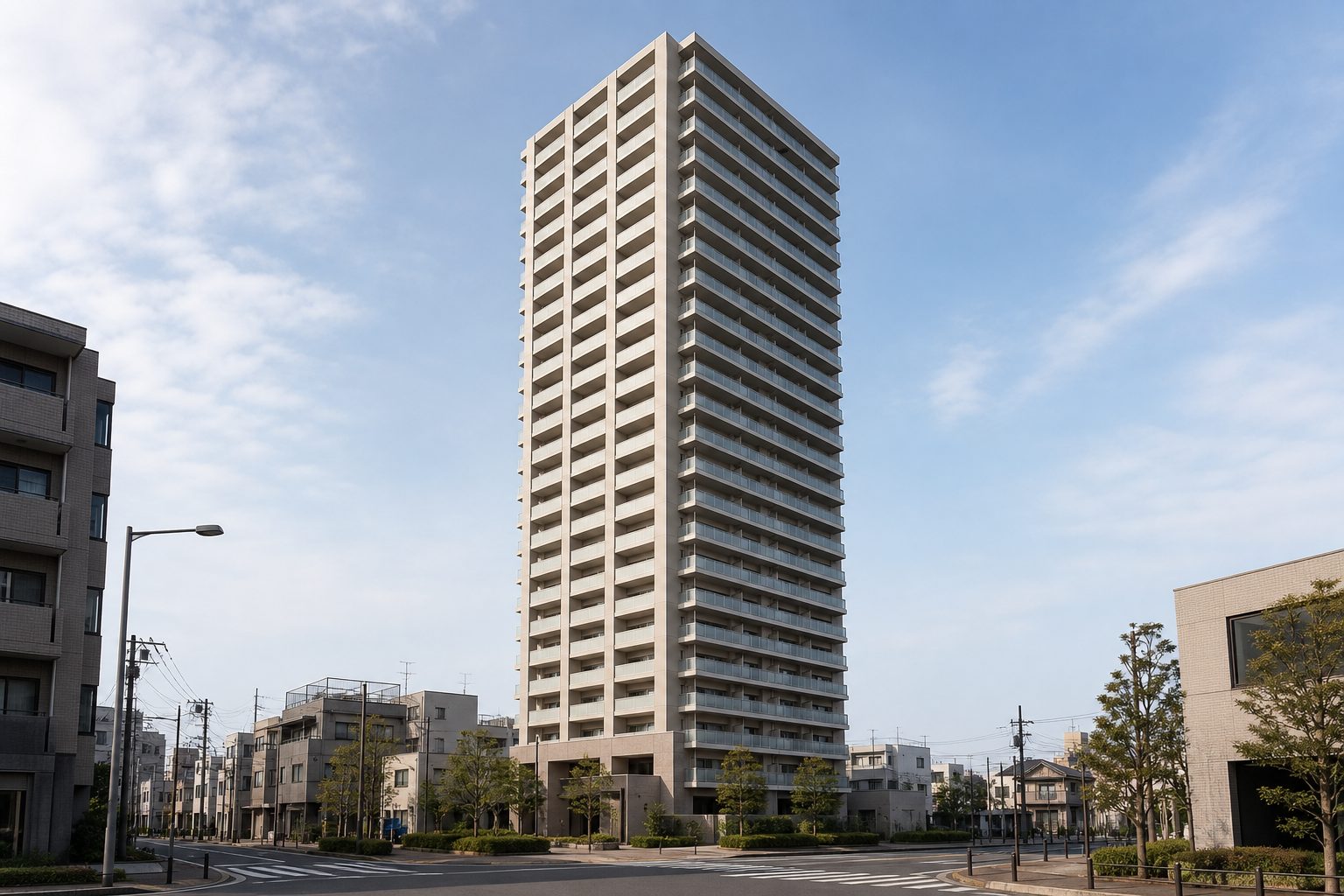 グリーンプリズムタワーをイメージした外観