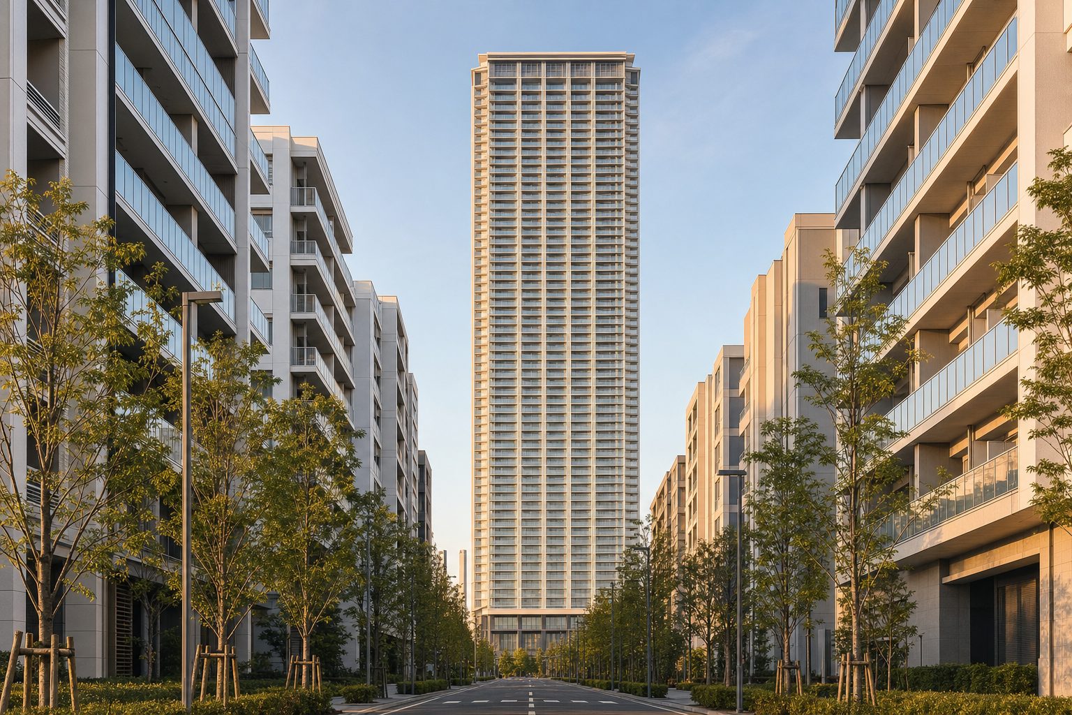HARUMI FLAG PARK VILLAGE T棟をイメージした外観