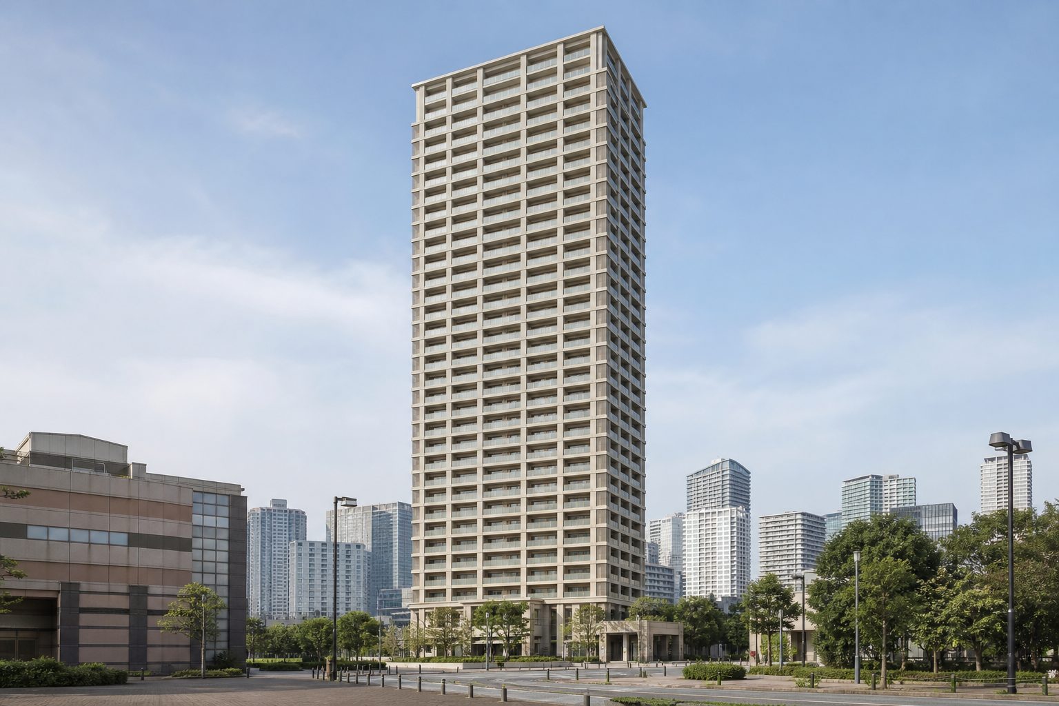 晴海アイランド トリトンスクエアアーバンタワーをイメージした外観