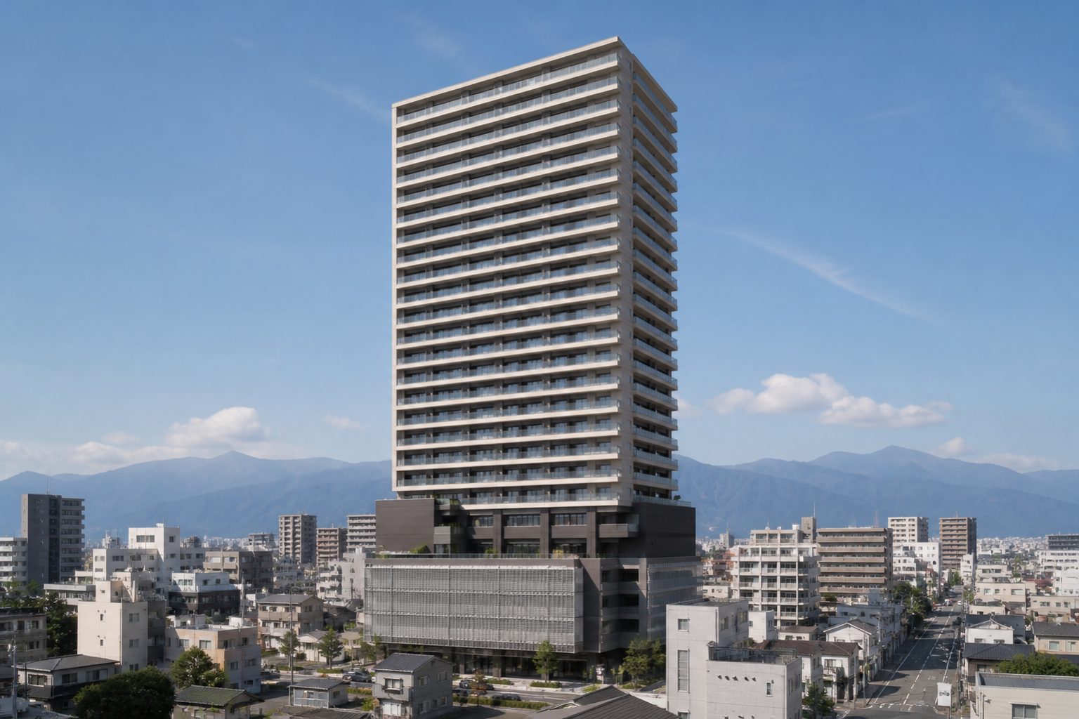 ライオンズタワー甲府丸の内をイメージした外観