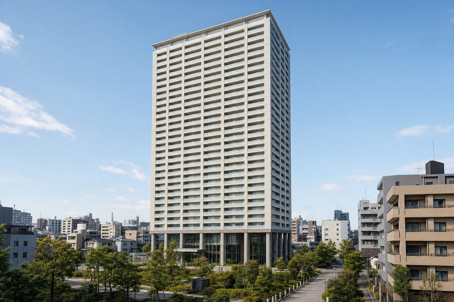ライオンズタワー月島をイメージした外観