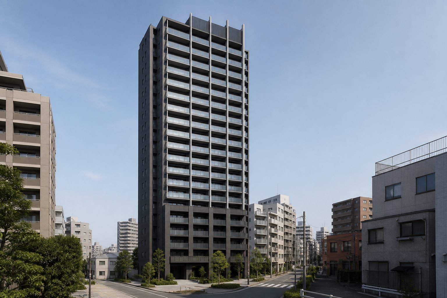 プレサンスレジェンド大阪新町タワーの外観イメージ