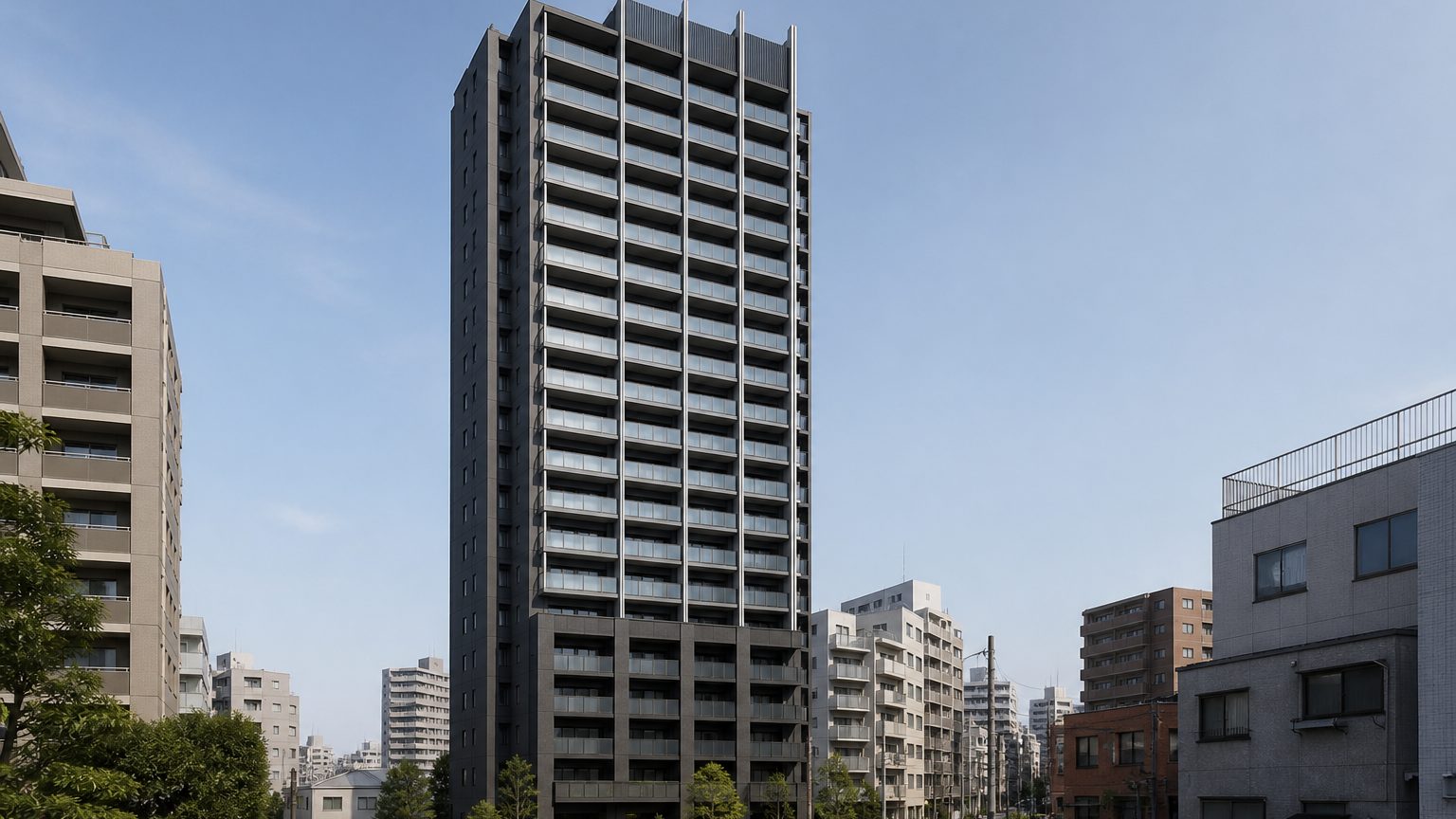 プレサンスレジェンド大阪新町タワーの外観イメージ