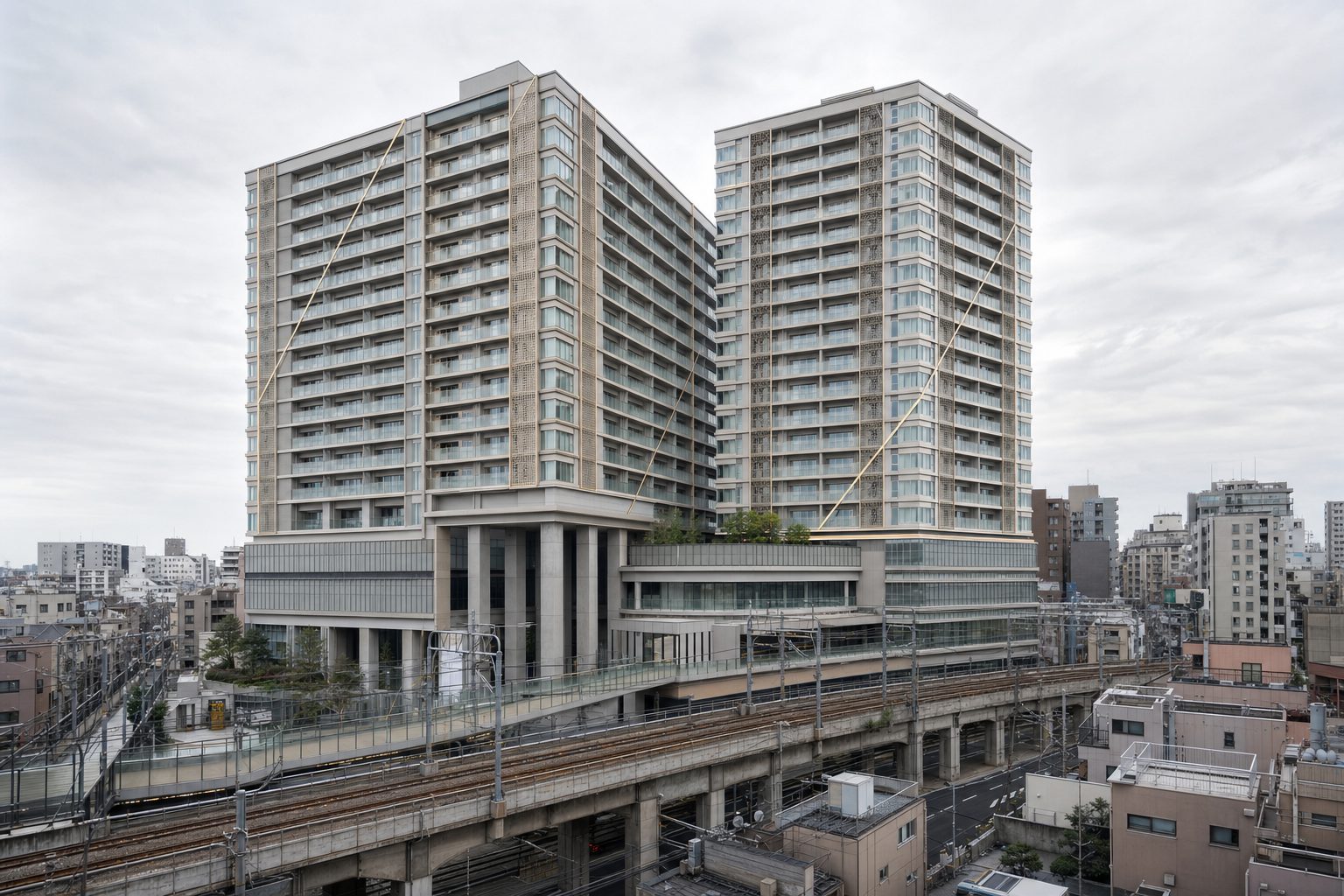 プラウドタワー亀戸クロスをイメージした外観